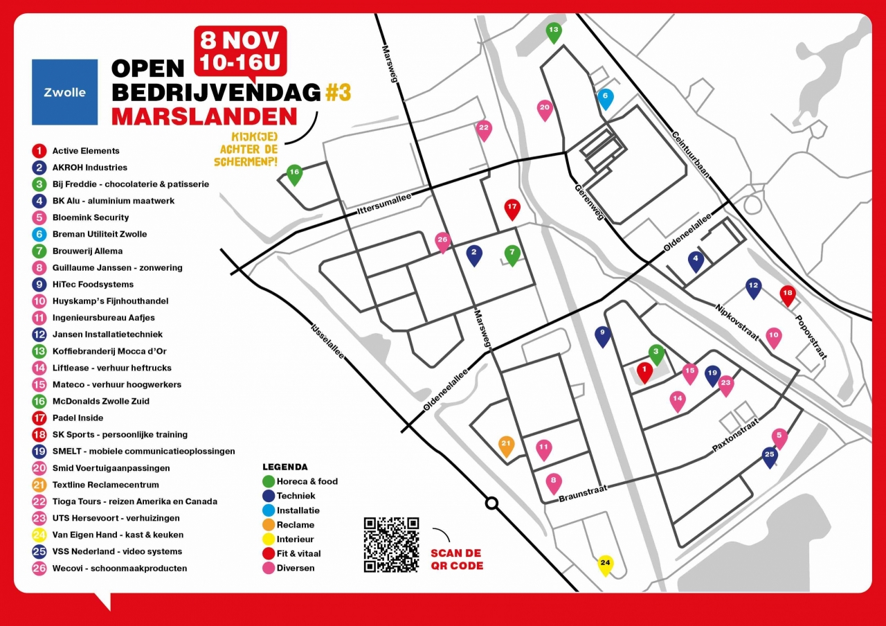 Derde editie van Open Bedrijvendag Marslanden in Zwolle