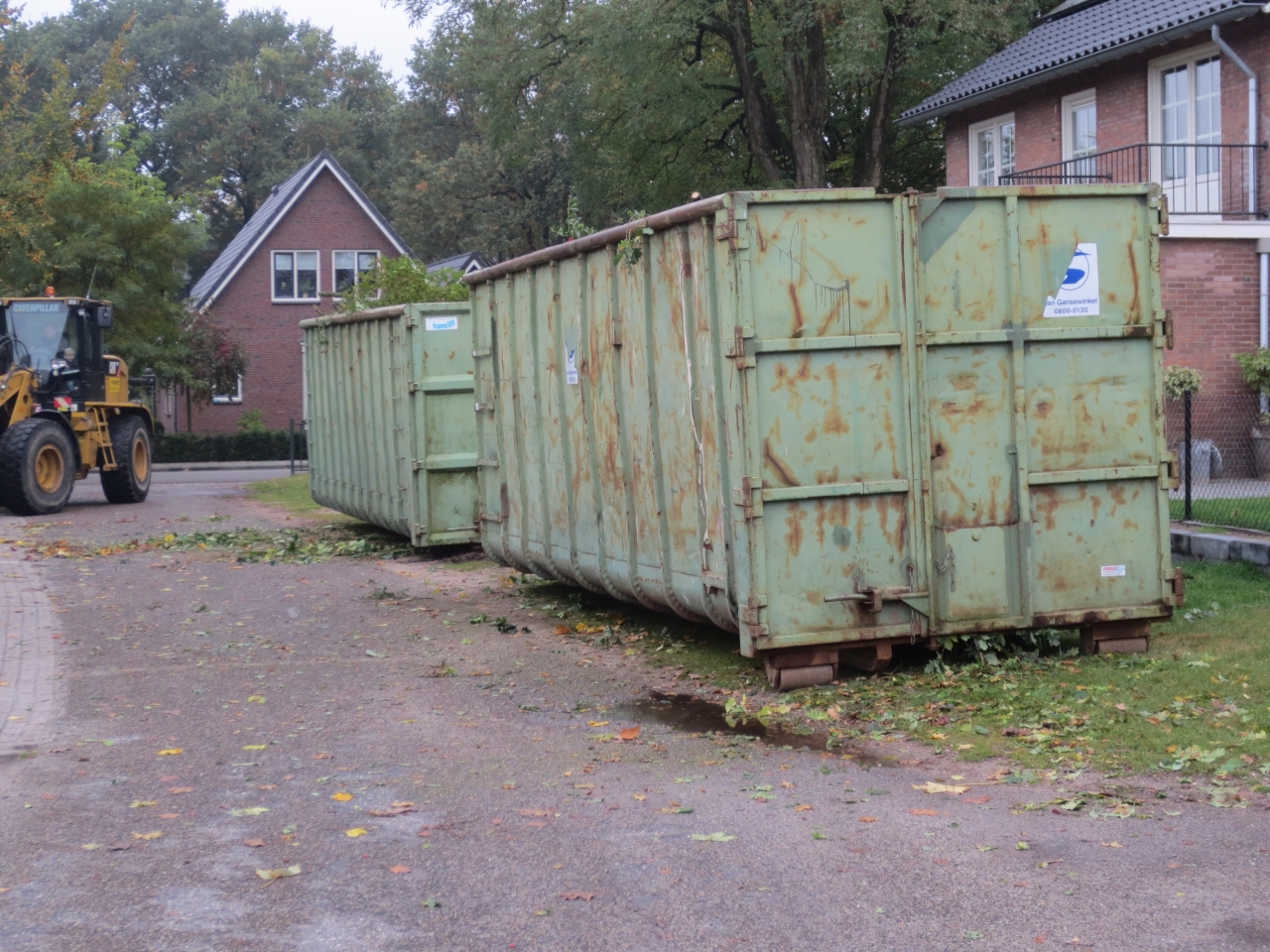 Containers voor groenafval in Lemele